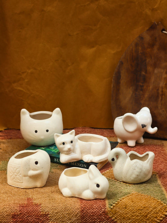 Handmade Set of 6 Little Creature Planter Combo (for the price of 5)