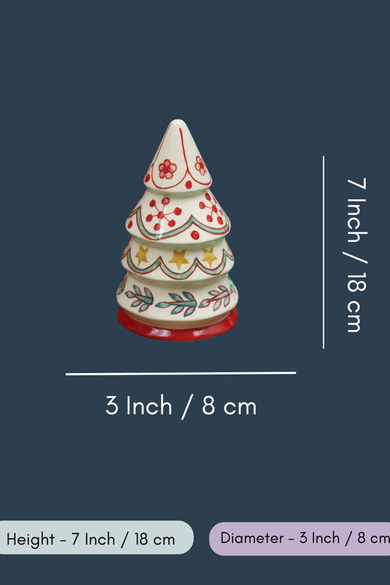 Hand Painted White Christmas tree in a Gift Box