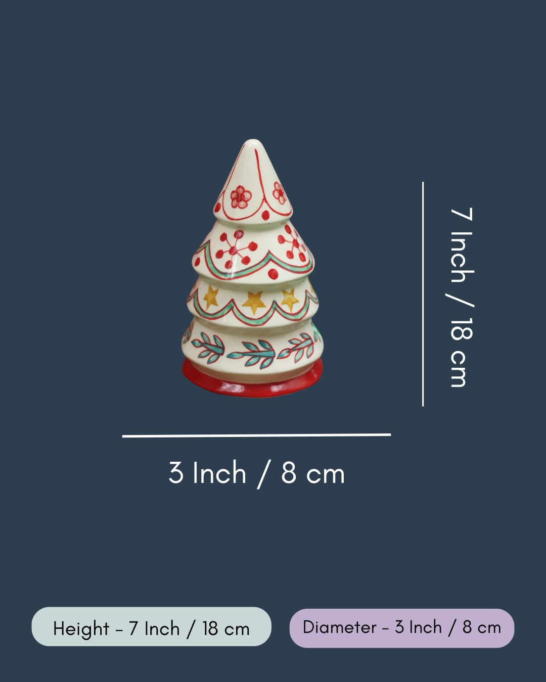 Hand Painted White Christmas tree in a Gift Box