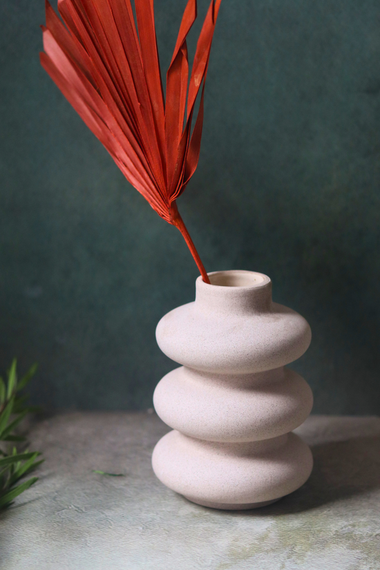 Handmade ceramic sanded moulded flower pot