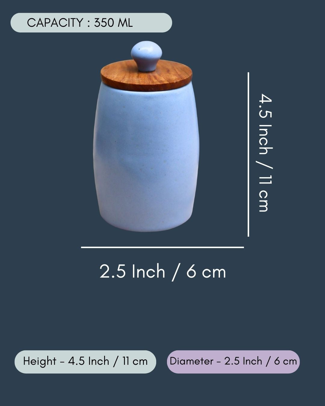 Neutral Cylinder Jars - Blue