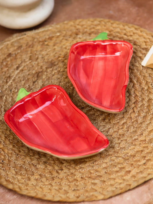 handmade Set of 2 - Chilli Platter
