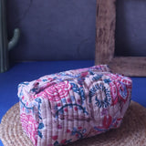 Handmade Floral Plush Toiletry Bag - Medium