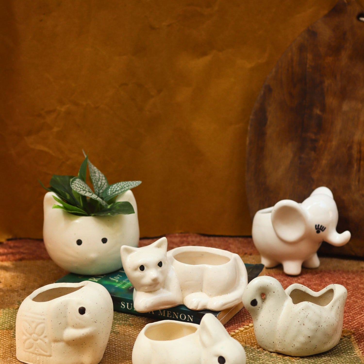 Set of 6 Little Creature Planter Combo (for the price of 5) made by ceramic