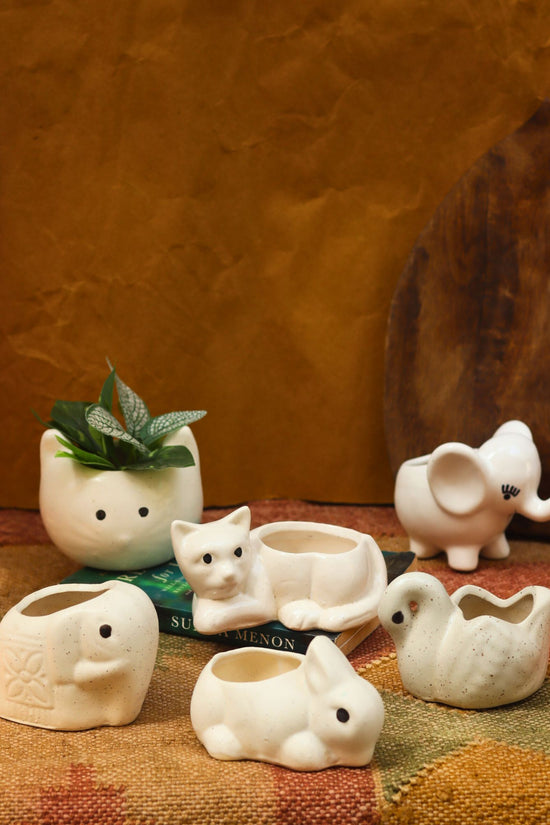 Set of 6 Little Creature Planter Combo (for the price of 5) made by ceramic