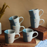 Coastal Catch Mug - Set of 6 handmade in india