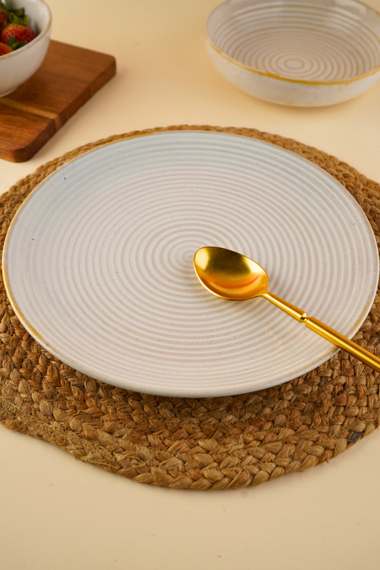handmade pearl white dinner plate 