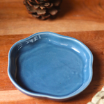 metallic blue handmade dessert plate 