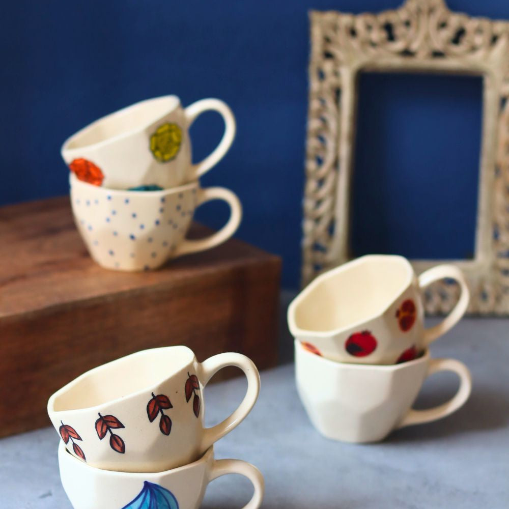 Set of 6 Brew Bliss Mugs (for the price of 5) made by ceramic