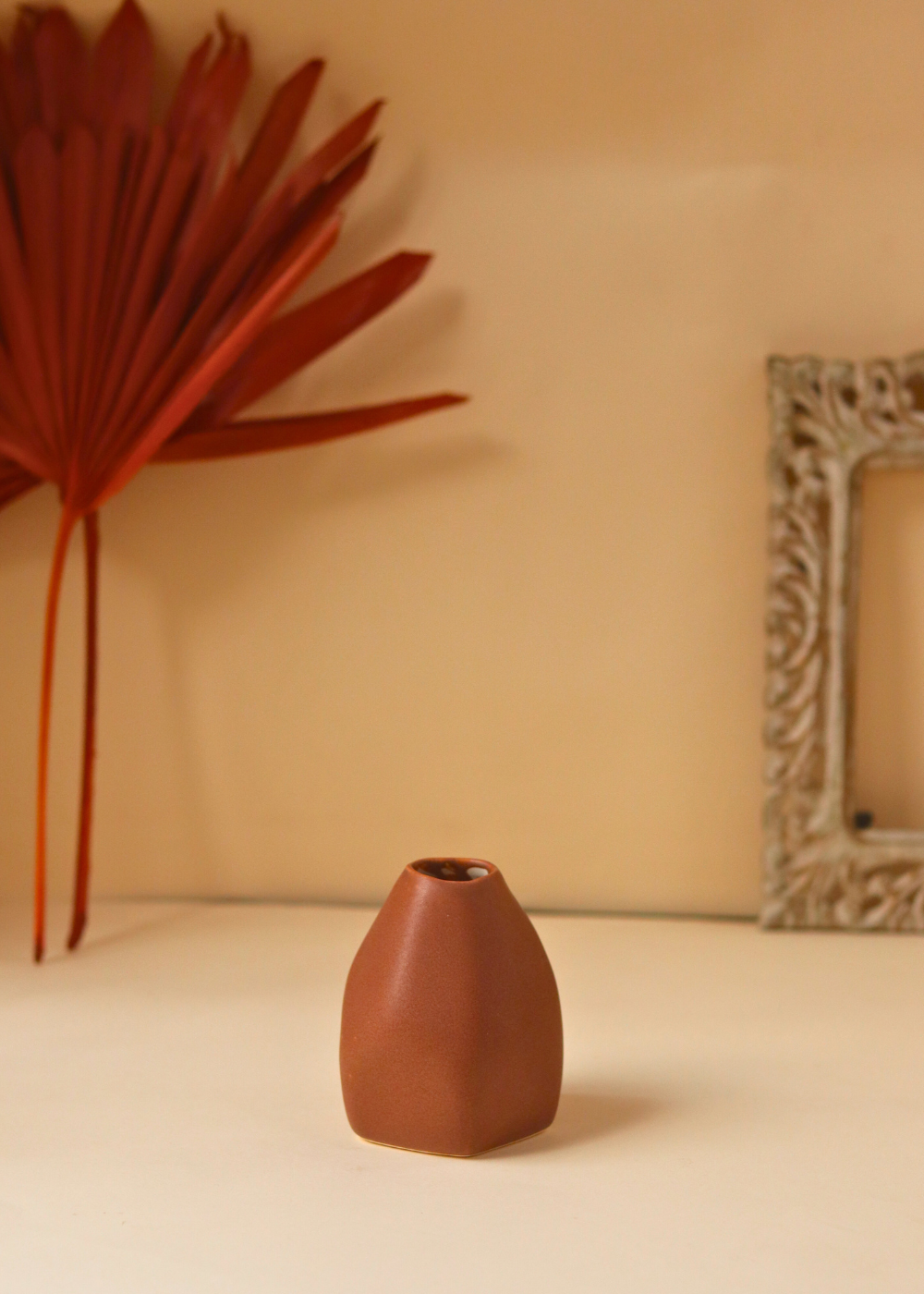 handmade in india little rust vase