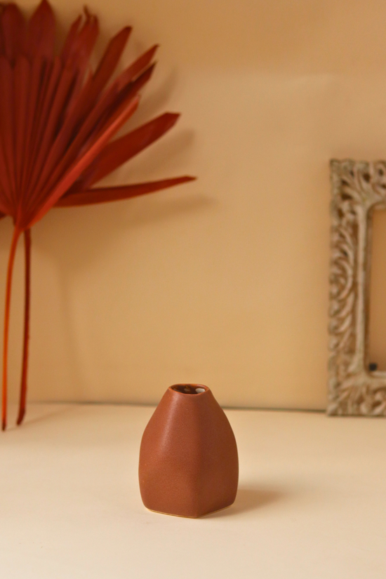 handmade in india little rust vase