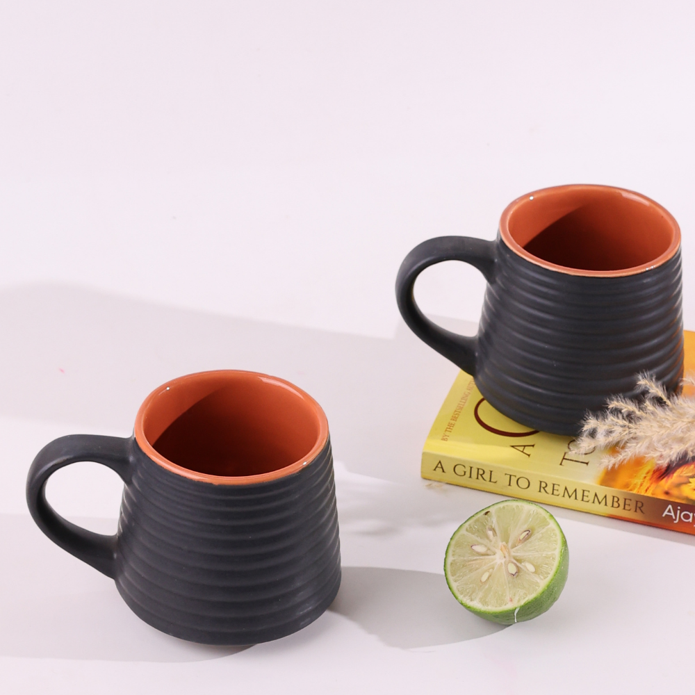 Two handmade ceramic coffee mug