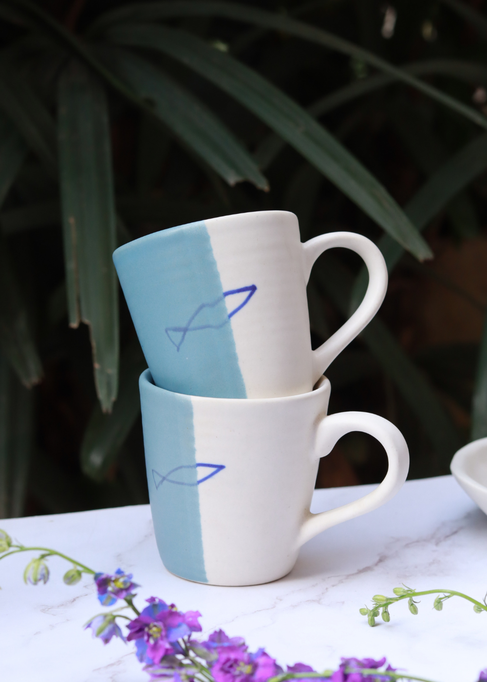 handmade mugs set of two coastal catch mug, ceramic