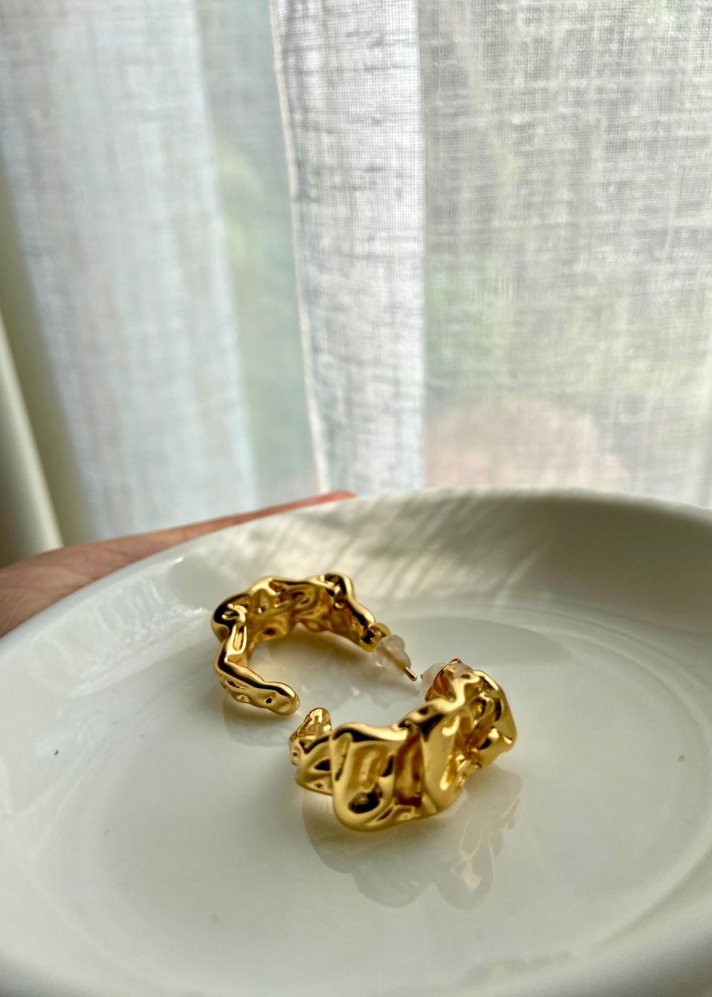 Crinky Crumble Earrings handmade in Inida