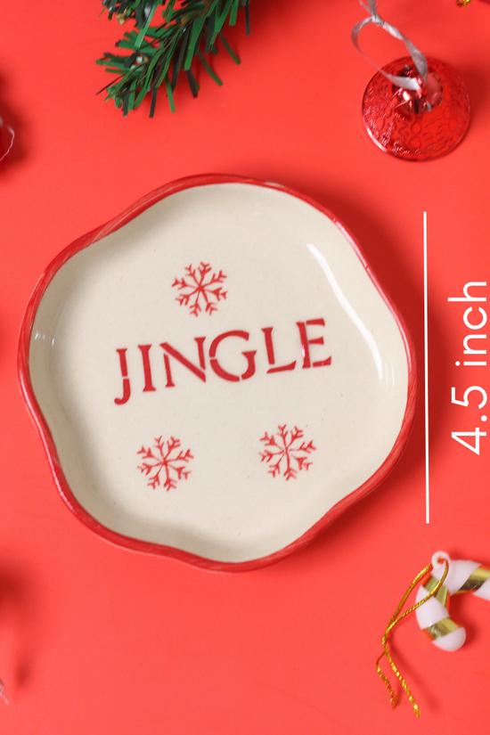 Jingle handmade ceramic dessert plate height & breadth