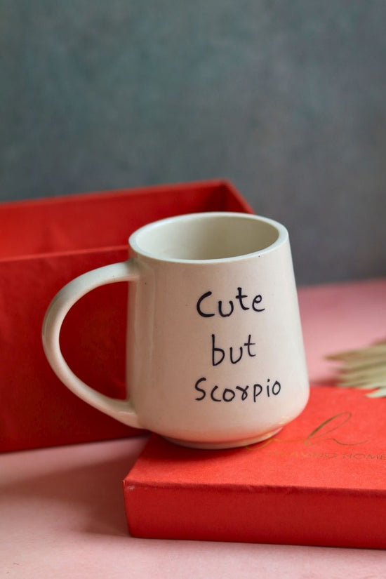 Handmade cute but scorpio mug in a gift box 