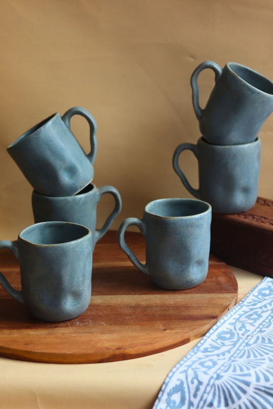 Earthy Wavy Mug - Set of 6 handmade in india