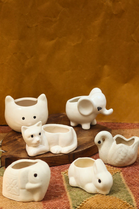 Set of 6 Little Creature Planter Combo (for the price of 5) handmade in India