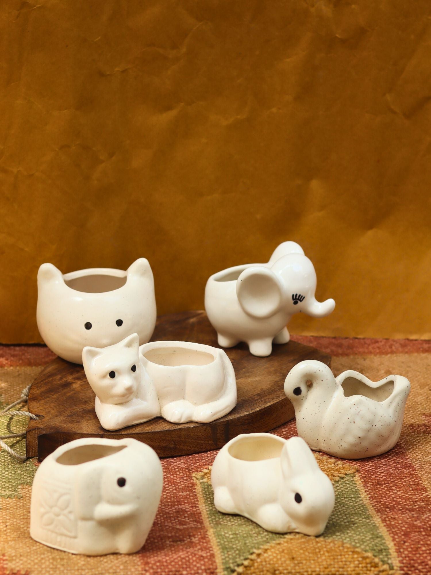 Set of 6 Little Creature Planter Combo (for the price of 5) handmade in India
