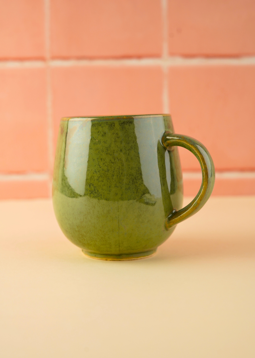 pistachio stoneware Mug made by ceramic 