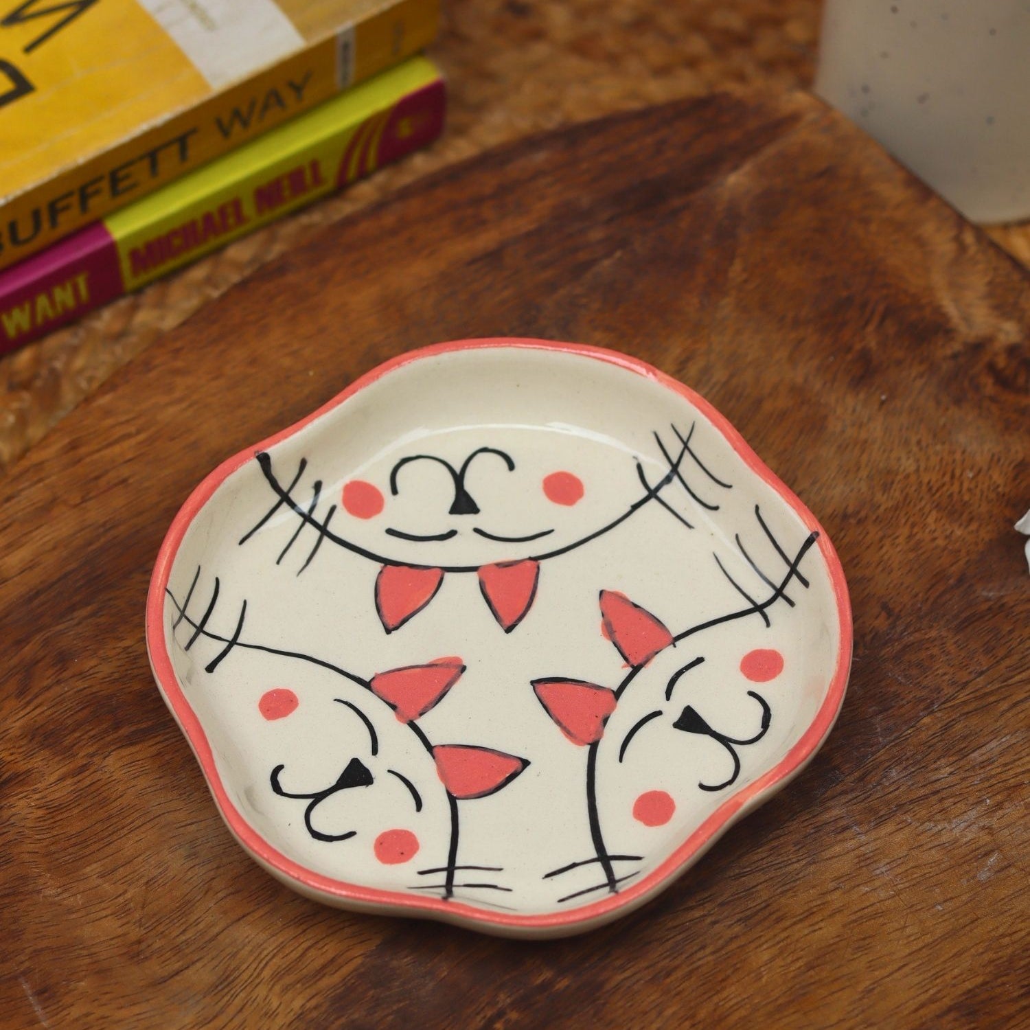 Cats - Handmade Dessert Plate made by ceramic