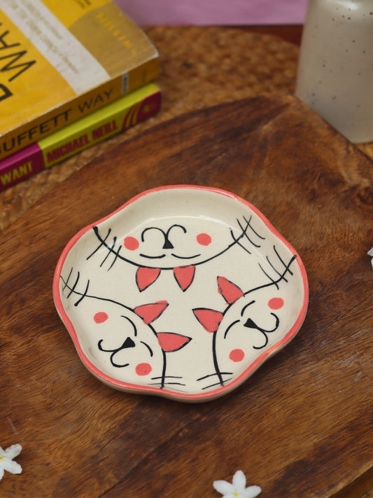 Cats - Handmade Dessert Plate made by ceramic