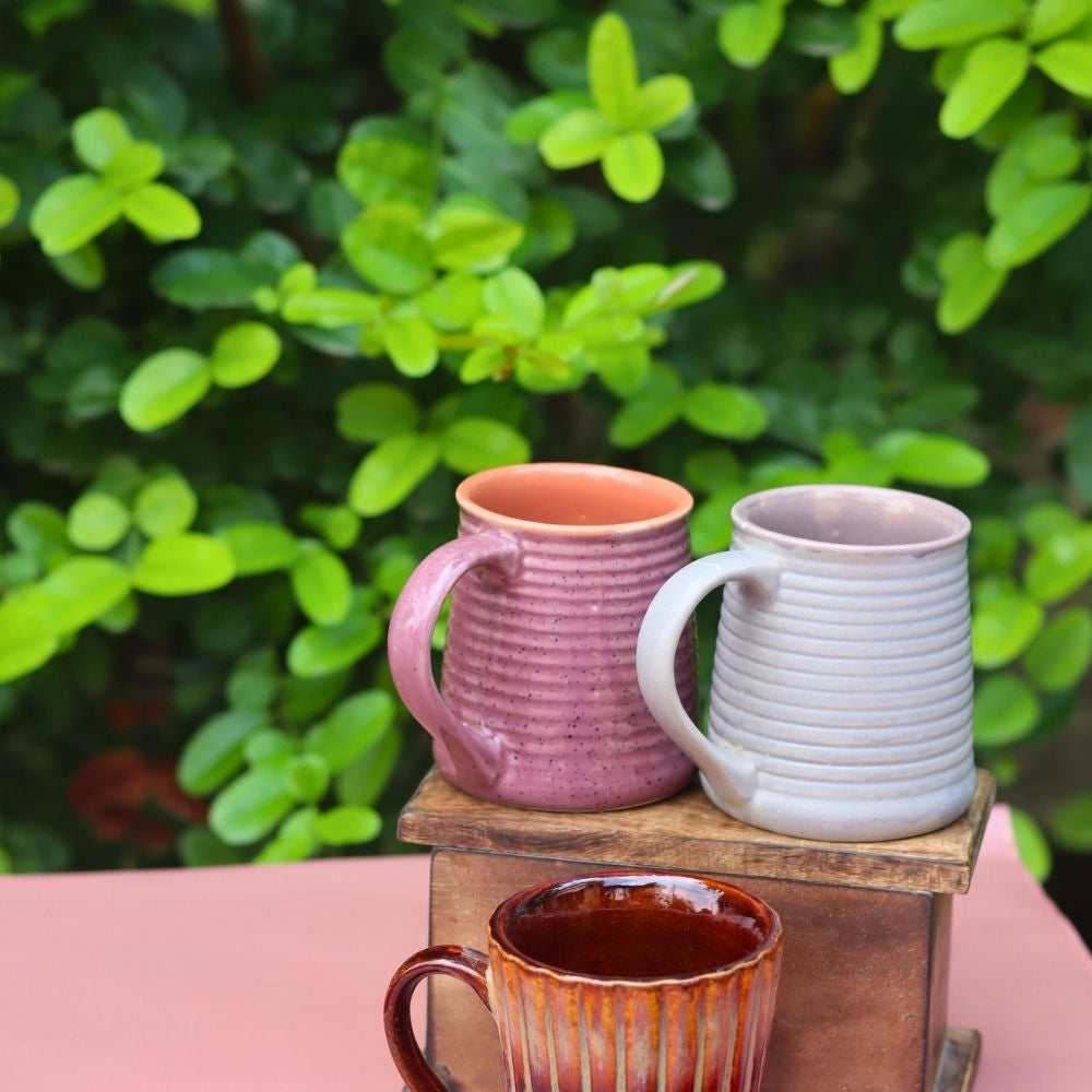 Handmade Set of 3 - Cheerful Sip Mugs