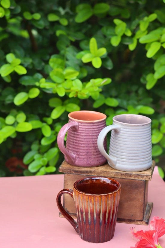 Handmade Set of 3 - Cheerful Sip Mugs