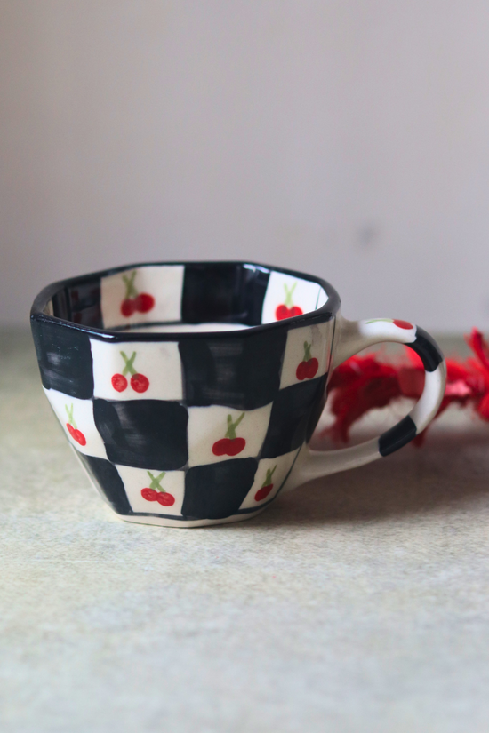 Cherry blossom handmade coffee mug 