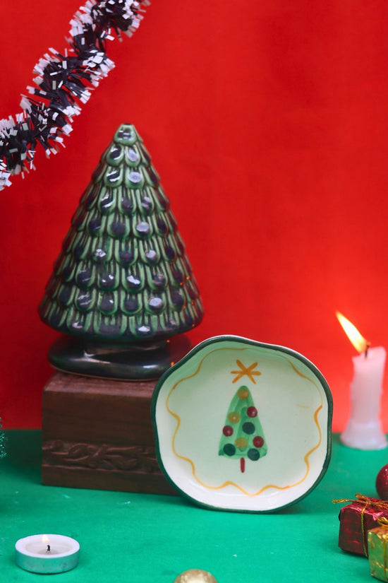 Set of 2 - The Xmas tree & Dessert plate combo with premium quality material