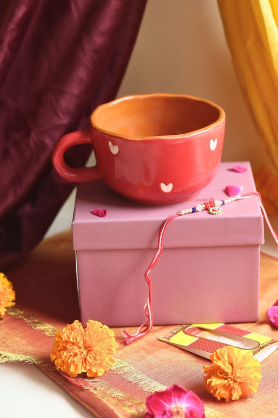 Handmade Cupid mug Rakhi Gift Box