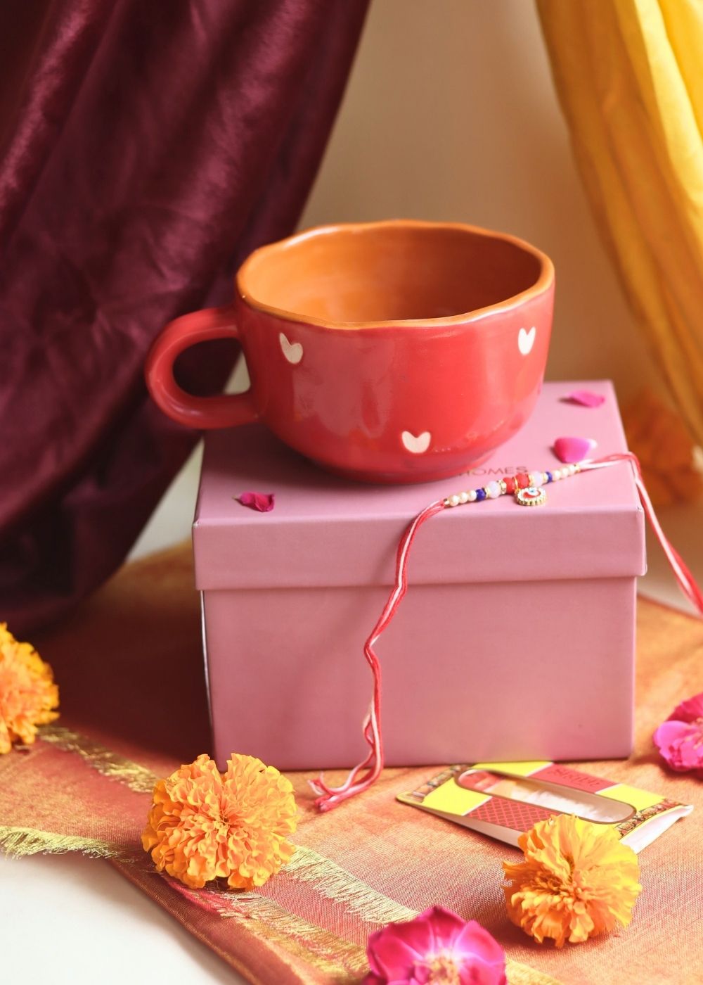 Handmade Cupid mug Rakhi Gift Box