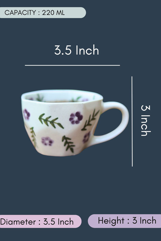 lavender fields mug with all  measurements