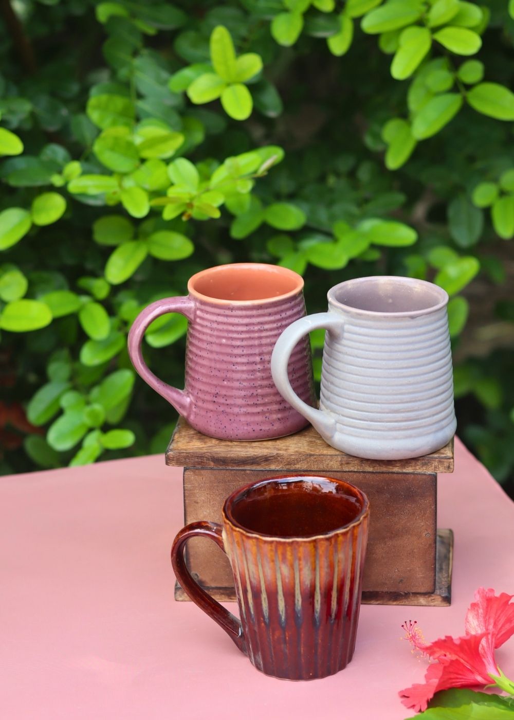 Set of 3 - Cheerful Sip Mugs made by ceramic