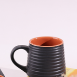 handmade black mug with matte black color