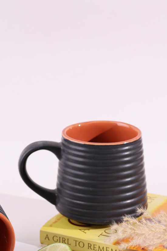 handmade black mug with matte black color