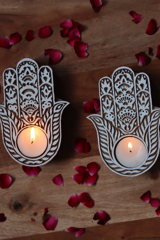 wooden candle holder