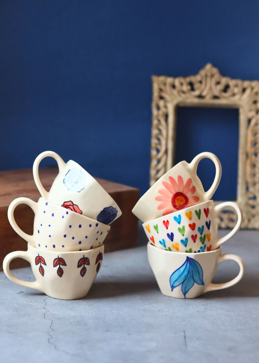 Handmade Set of 6 Brew & Bloom Mugs (for the price of 5)