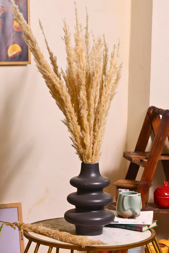 Dried natural pampas - bunch on table