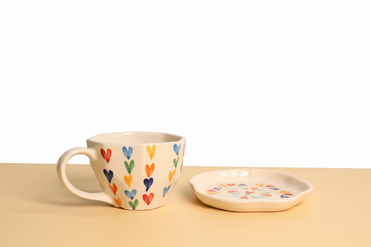 #LOVEISLOVE Mug & #LOVEISLOVE Handmade dessert Plate