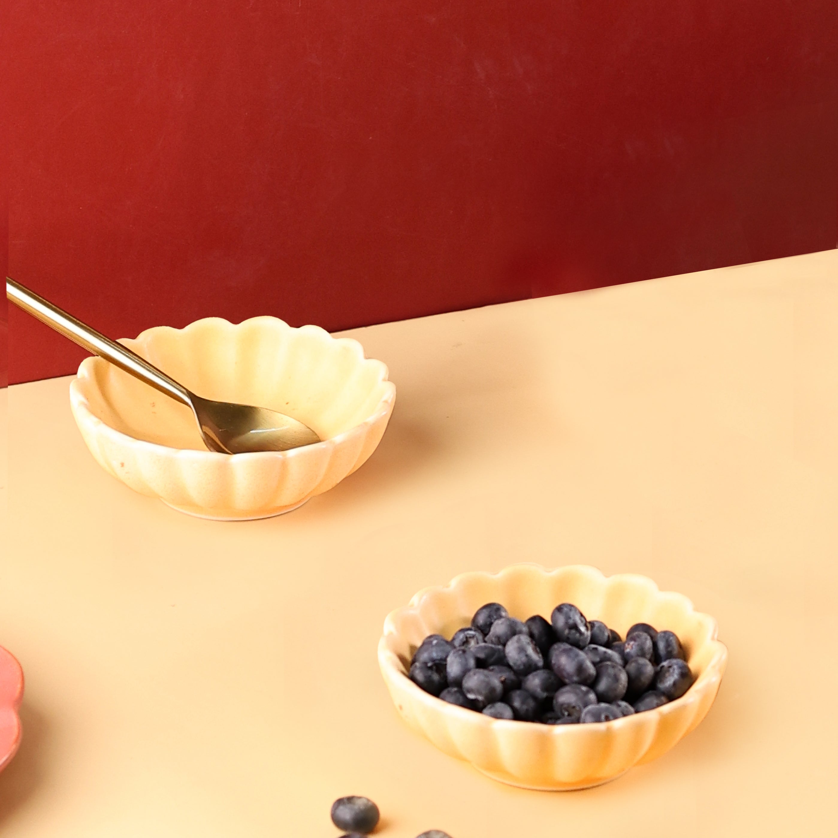 Genda phool ice cream bowl with berries