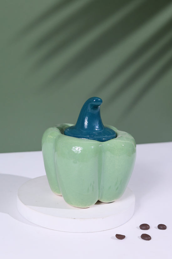 Bell Pepper Jar - Green handmade in India
