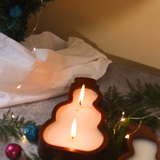 Snowman shaped soy wax candle for christmas