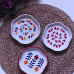 All Heart, Loveislove & Floral bloom Handmade Dessert Plate - Set of 3 handmade in india