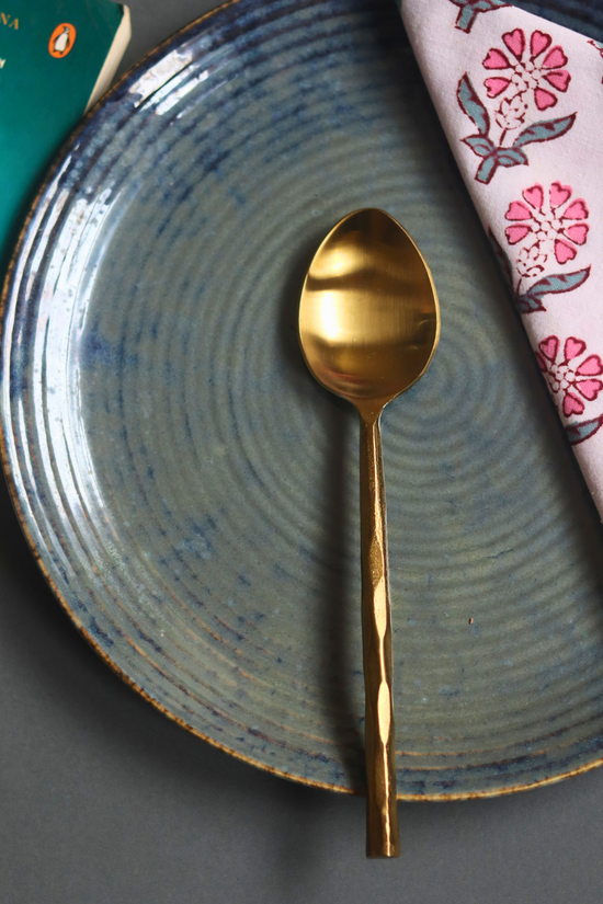 Stainless steel gold dinner spoon