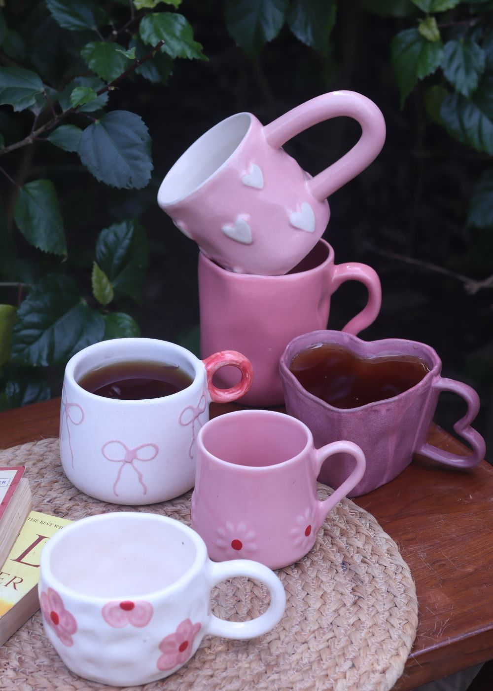 Set of 6 Spring blossom Mugs (for the price of 5) handmade in india