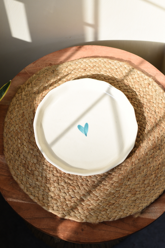 Teal Heart Plate