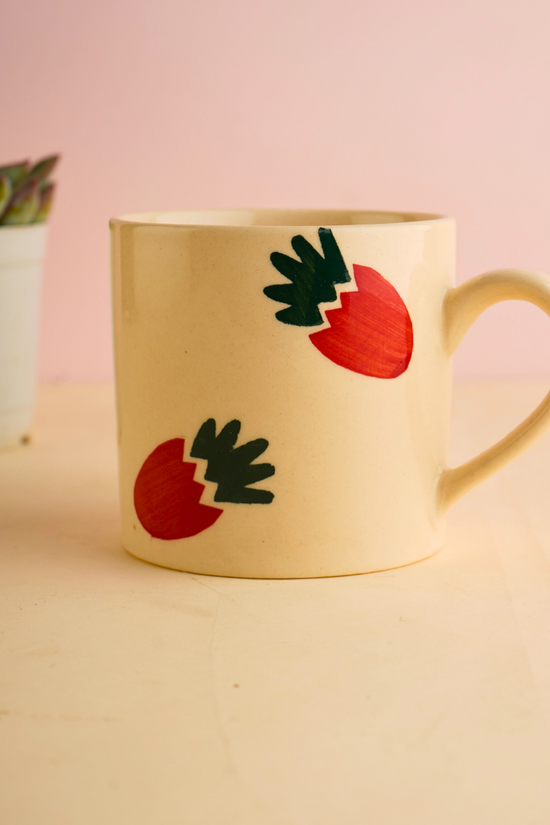 Strawberry print coffee mug 