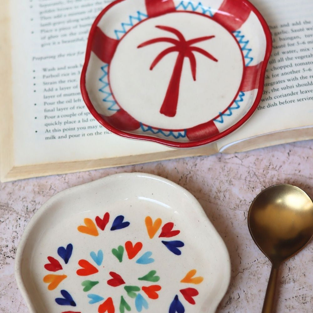 Handmade LoveisLove & Palm Handmade Dessert plate