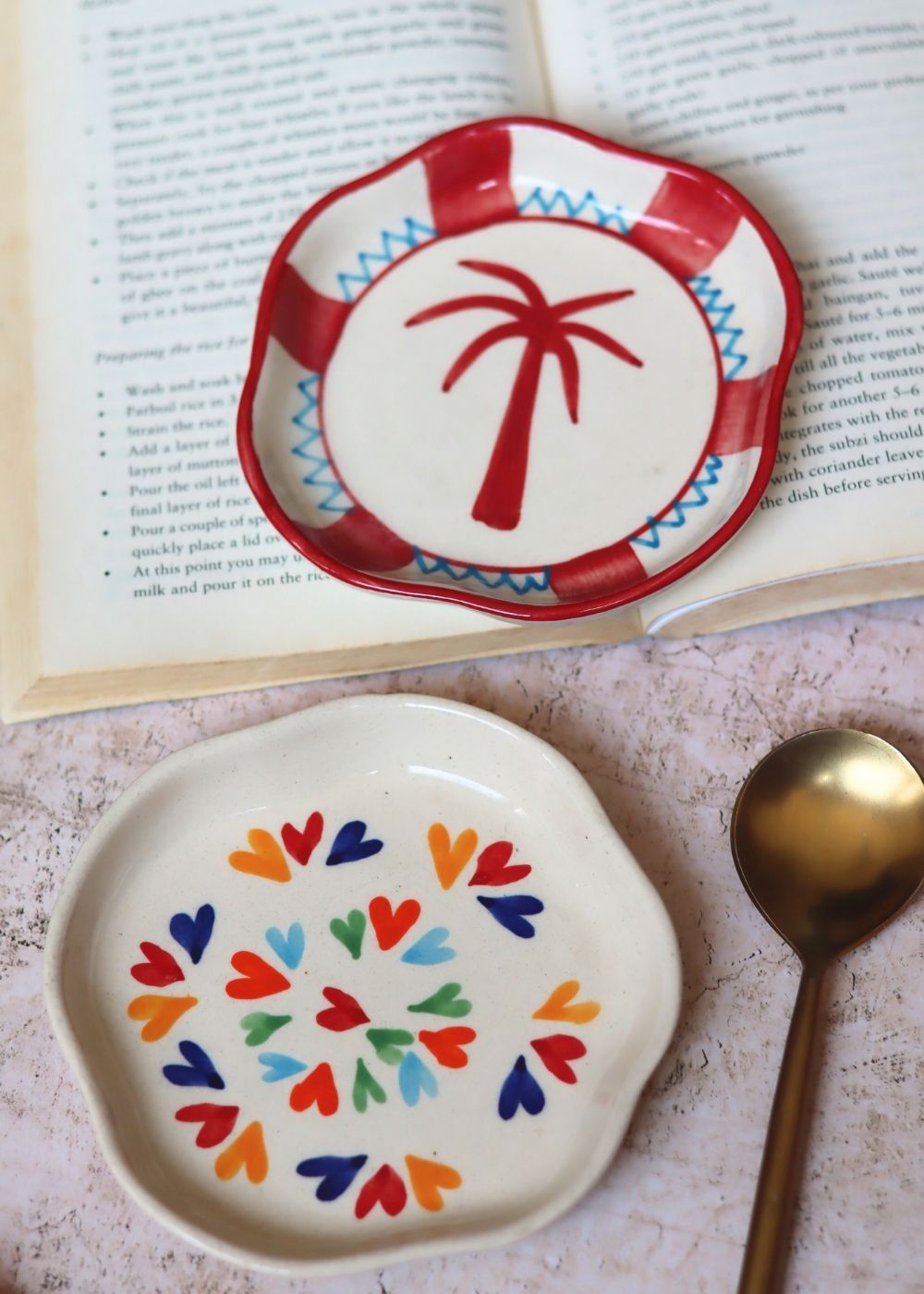 Handmade LoveisLove & Palm Handmade Dessert plate